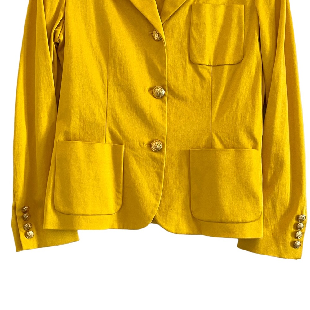 Vintage RALPH Ralph Lauren mustard yellow blazer jacket w/gold buttons SZ 10 - Picture 6 of 17